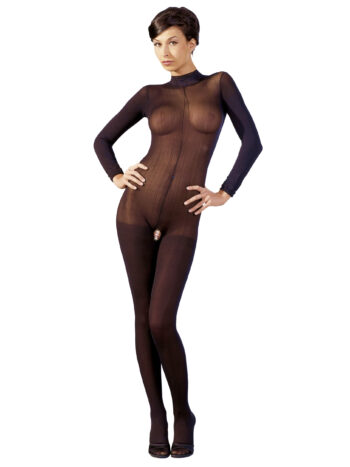 Langærmet Sort Catsuit