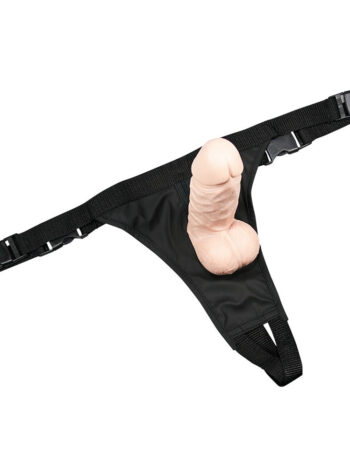 hudfarvet strap-on dildo