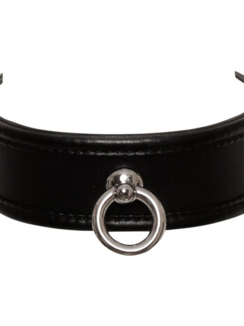 læder halsbånd med d-ring