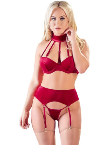 Velour Lingeri Sæt med Hofteholder