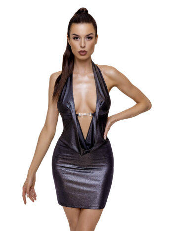 Kjole med skinnende sølv